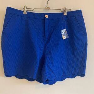 Sunsets & Sweet Tea Royal Blue Scalloped Hem Shorts NEW
